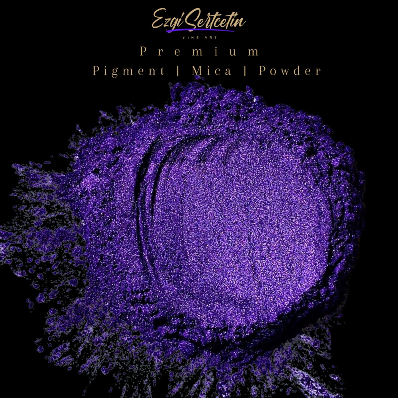 Premium Pigment Powder 50g | Authentic Unique & Bright Pearlescent Metallic and Neon Colors | Especially Formulated for Artwork, Resin, Slime, Plasticine and more by Ezgi Sertcetin